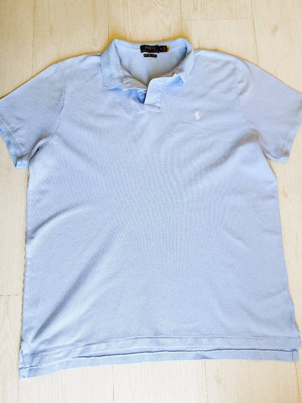 Polo Ralph Lauren Men's CustomPolo Ralph LaurenS Shirt Light Blue Cotton Size XL